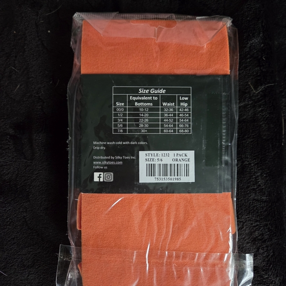 (Bundle Me!) NWT Silky Toes Plus Size Orange Tights- 5x - Picture 3 of 3
